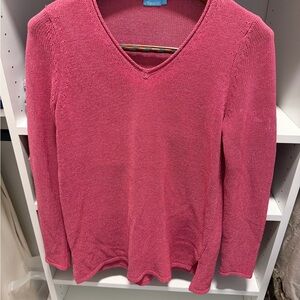 J. McLaughlin Vibrant Pink V-Neck Sweater